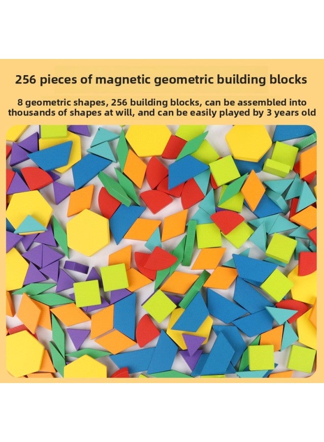 Children's Puzzle Magnetic Jigsaw Puzzle Jigsaw Puzzle Magnetic Building Blocks Jigsaw Puzzle Storage Early Education Kindergarten Gift Toys Wholesale-Color:Mirror Series 160 Pieces Of Jigsaw Puzzle - Image 3